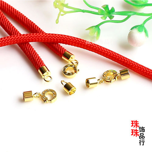diy首饰品金色项链皮绳弹簧扣