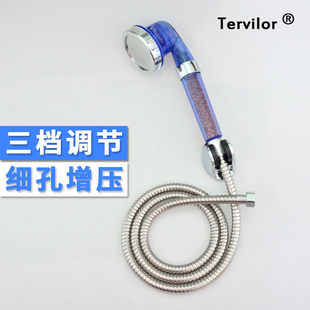 三出水增压花洒家用三档调节低水压防堵雨洒单喷头软水圆形净化