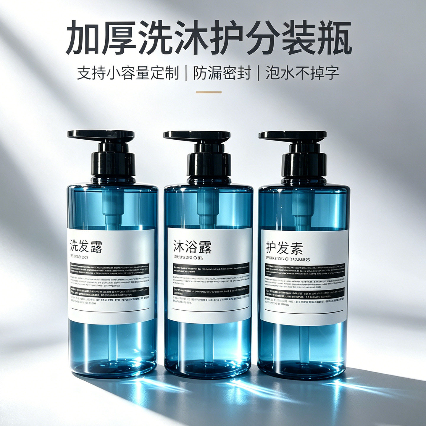 加厚500ML洗发水按压分装瓶旅行洗护乳液瓶酒店浴室洗手液沐浴露