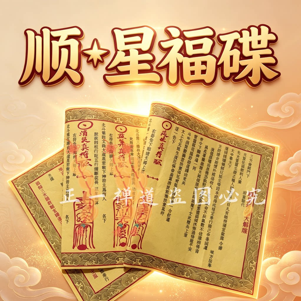 正一道顺星大吉大利文书顺心如意高升文牒纸张普陀纸宣纸龙虎山