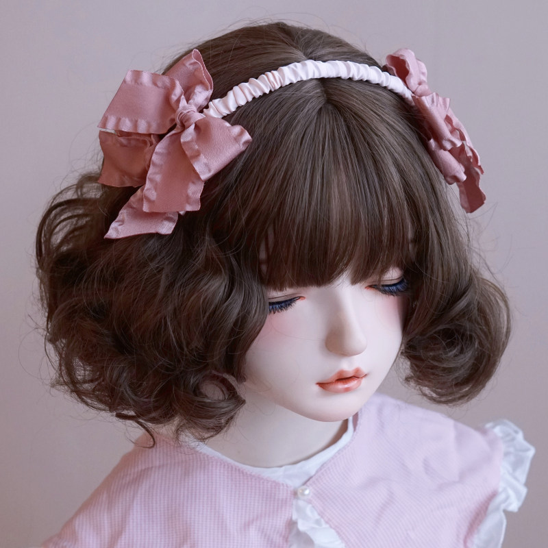 本守造原创手工粉色褶皱蝴蝶结发箍头箍Lolita日韩日系,饰品/流行首饰/时尚饰品新,发饰,淘宝优惠券,粉丝福利购,淘宝优惠卷