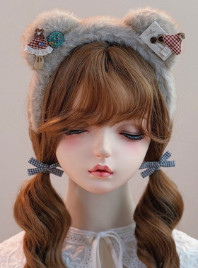 本守造手工毛绒兽耳发箍lolita