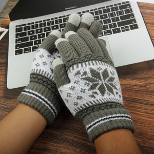 韩版毛线冬季保暖手套通用触屏