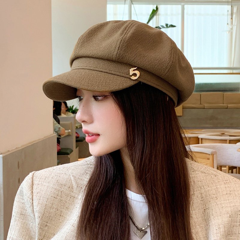 贝雷帽出游日版女秋冬短檐保暖