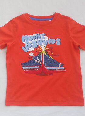 【猫耳】98-128码 英单BD男童纯棉圆领火山短袖T恤衫夏季上衣