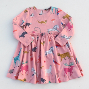 猫耳 连衣裙 英jou女童春秋纯棉卡通长袖 200克棉 8码