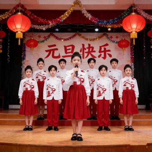 元旦儿童合唱演出服小学生爱国表演服男女童合唱服红歌比赛表演服