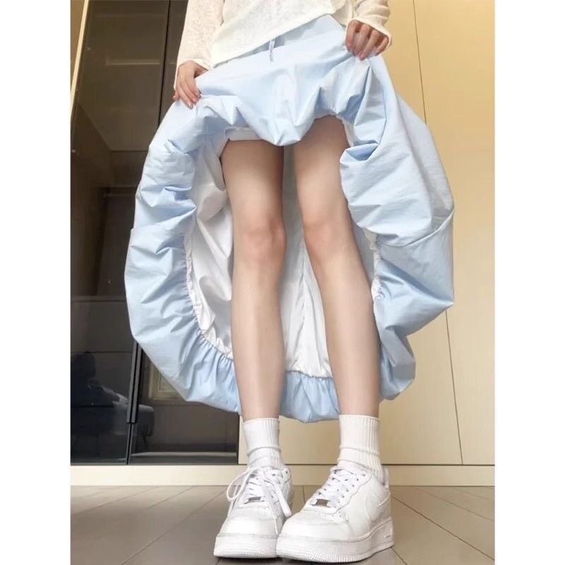 奥特莱斯清仓特价花苞裙女2026夏薄显瘦a字小个子蓬蓬灯笼半身裙