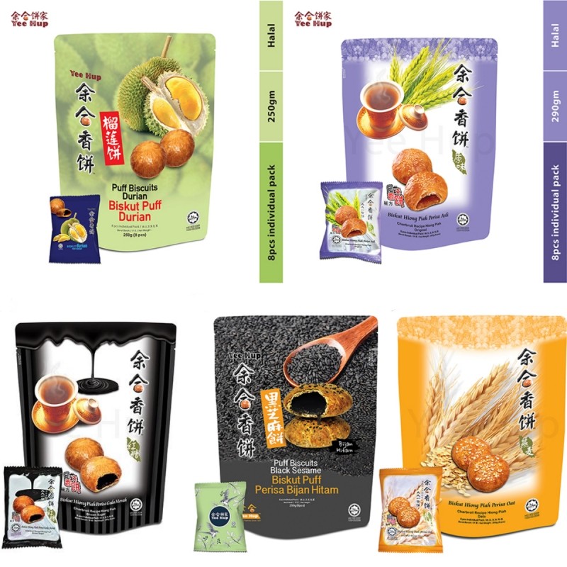现货 马来西亚 Yee Hup 余合香饼 猫山王榴莲 原味黑芝麻香饼