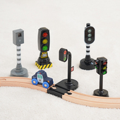 仿真红绿灯玩具交通信号灯模型道路标志牌幼儿园儿童教具带声音