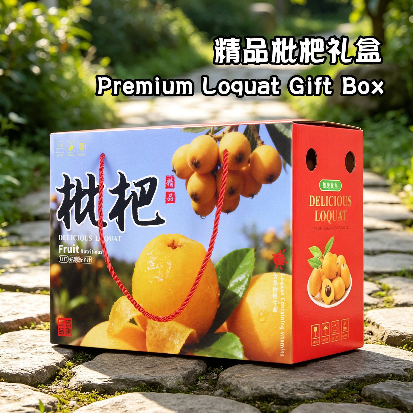 白玉枇杷高档礼品盒水果包装纸箱图片