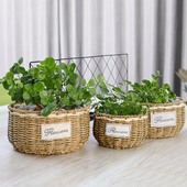 北欧草编花盆藤编花篮创意手工编织绿萝花盆柳编插花竹编花筐种花