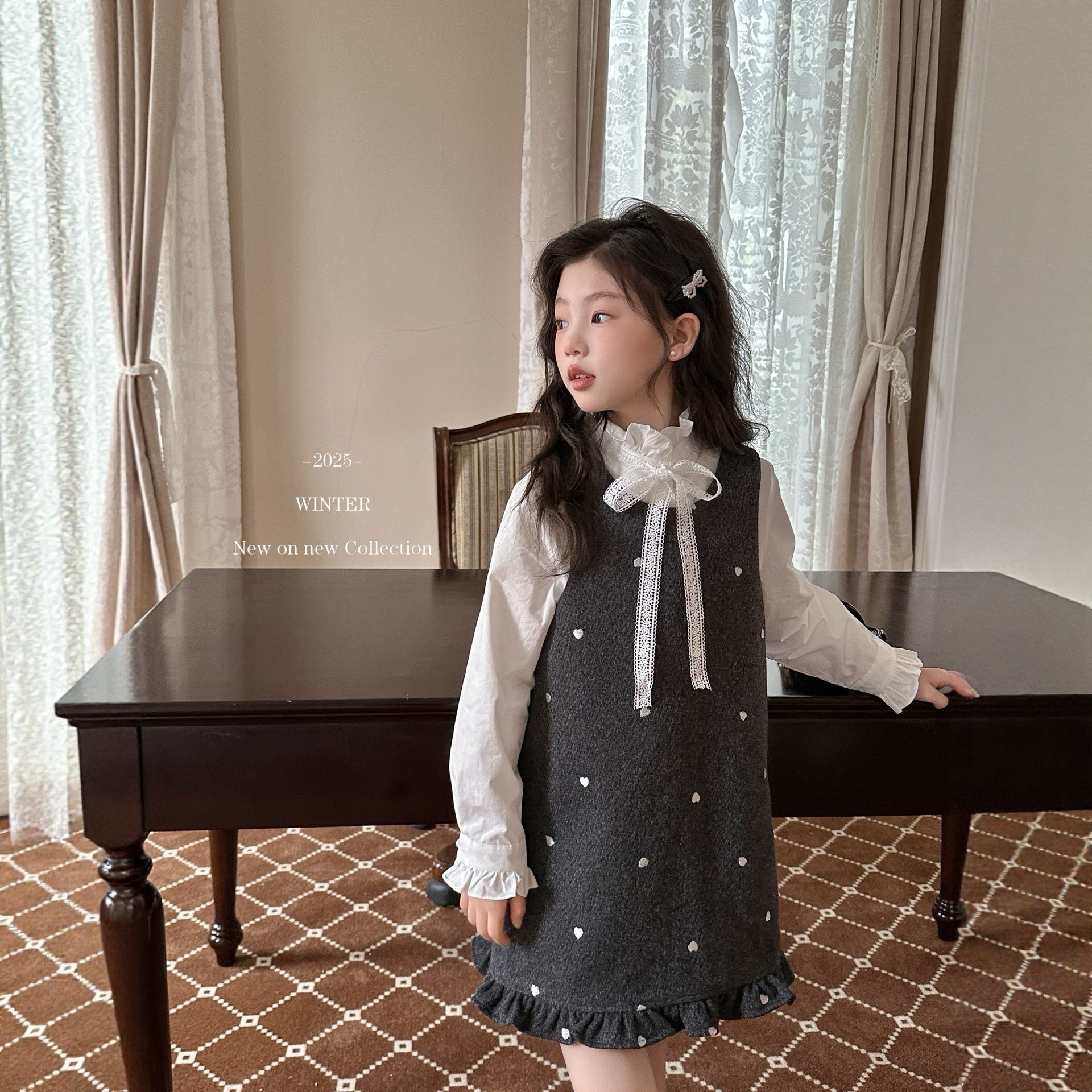 女童连衣裙冬2025新款儿童学院套装裙洋气木耳边毛呢裙秋冬两件套,童装/婴儿装/亲子装,连衣裙,淘宝优惠券,粉丝福利购,淘宝优惠卷