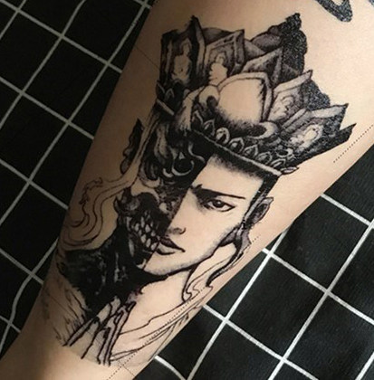 9包邮纹身贴男女花臂腿手臂防水持久善恶一念之间唐僧仿真刺