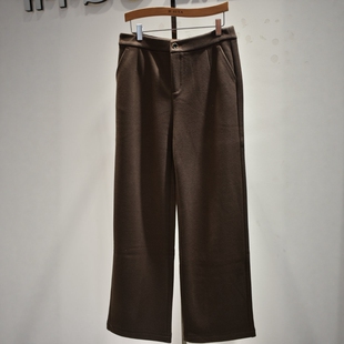 品牌女裤2026冬季专柜时尚新品加绒加厚弹力垂感阔腿裤W1282D