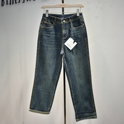 品牌女裤2026春季新款65530专柜休闲时尚弹力修身锥版直筒牛仔裤