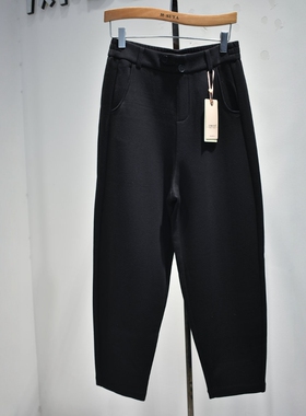 杜鹃鸟女裤2026春夏D8212专柜垂感弹力腰修身休闲老爹裤