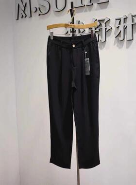 梦舒雅女裤2026春季LY9053专柜新品弹力腰时尚舒适职业大码椎板裤