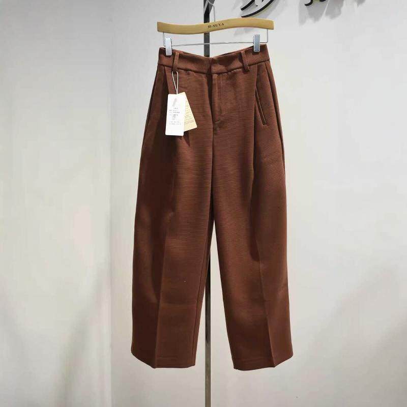 时尚女裤2026春季9191专柜新品时尚休闲带中缝直筒西装裤