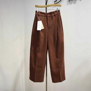 时尚女裤2026春季9191专柜新品时尚休闲带中缝直筒西装裤