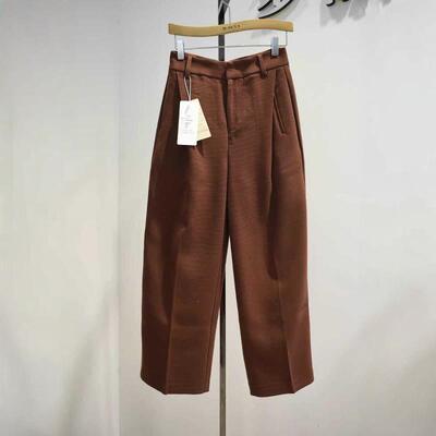 春季新品中高腰直筒西装女裤