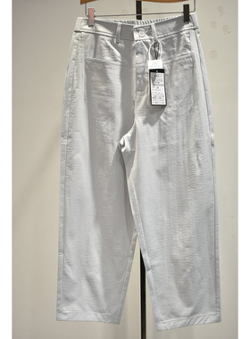 秋奕品牌女裤2026春夏新品66076时尚气质高腰舒适显瘦阔腿弯刀裤