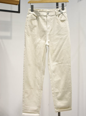 品牌折扣女裤2026春季33N1021专柜新品高腰时尚修身直筒裤