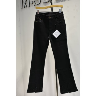 高腰开衩牛仔裤 63522显瘦微喇舒适时尚 2026年冬季 秋奕品牌女裤