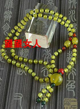 天然岫玉长款吊坠饰品毛衣链