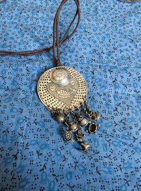 纯手工制作项链贵州苗族项链古风服装搭配项链海螺鱼坠