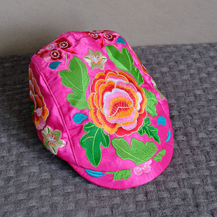 帽子儿童民族风刺绣鸭舌帽杨丽萍同款绣花儿童帽