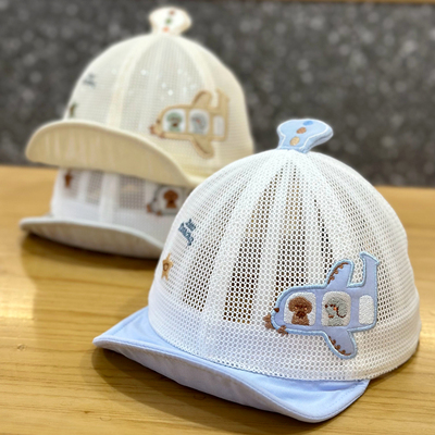 嘟嘟啦婴幼儿宝宝帽子1-3岁男童网眼透气软檐鸭舌帽夏季防晒遮阳