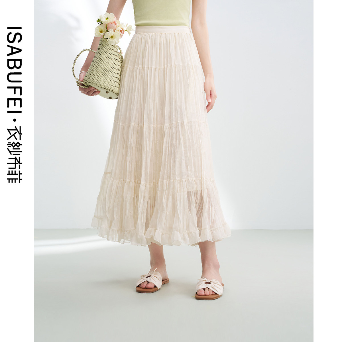 衣纱布菲影舞 流动感雪纺压褶飘飘裙2025夏新款舒适浪漫显瘦A字裙,女装/女士精品,半身裙,淘宝优惠券,粉丝福利购,淘宝优惠卷