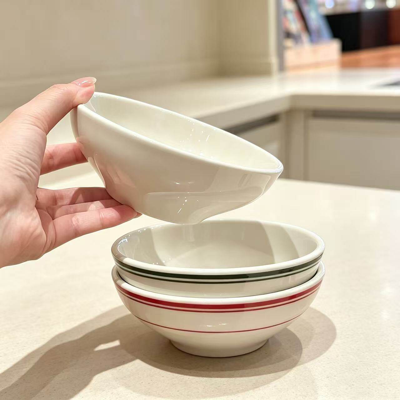 德士敦14.5cm好看釉下彩吃饭碗喝粥糖水酸奶小碗宝宝辅食碗