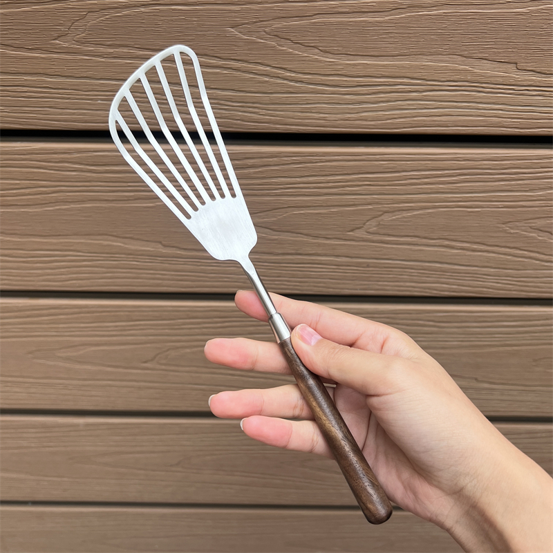 【轻奢胡桃木】304不锈钢蝴蝶煎铲漏铲煎饼煎鱼煎蛋铲子料理铲