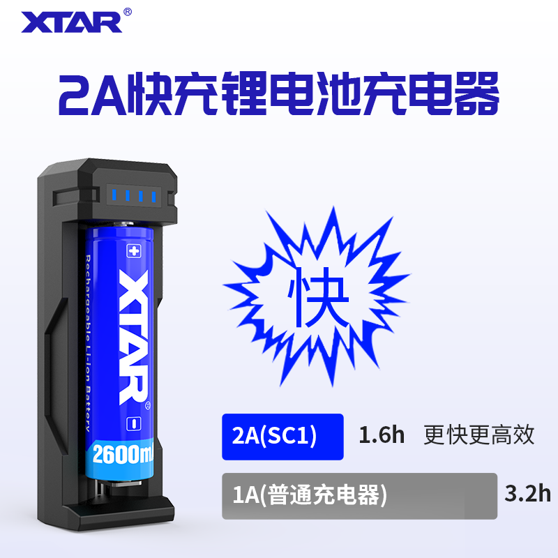 XTAR爱克斯达SC1  18650 21700 26650强光手电锂电池快速充电器 户外/登山/野营/旅行用品 充电器 原图主图