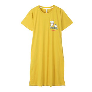 睡衣女款夏季纯棉短袖薄款睡裙可爱大码宽松可外穿家居服2025新款