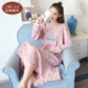 春秋款 纯棉睡裙秋冬长袖 长款 睡衣女款 大码 宽松甜美可爱全棉家居服