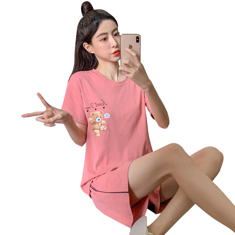 夏天睡衣女学生短袖纯棉甜美可爱