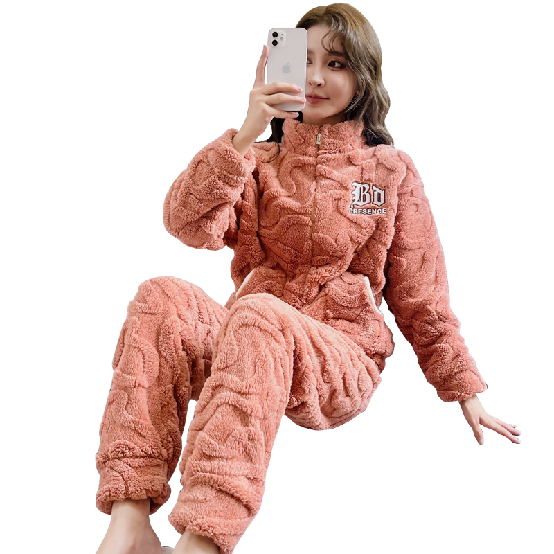 珊瑚绒秋冬季新款珊瑚绒家居服
