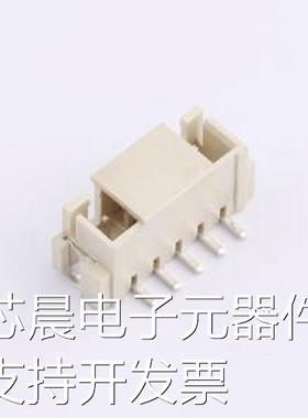 MXXH-2.54-05P-LT1-0-A 线对板针座 间距:2.5mm 立贴 象牙白 SMD,