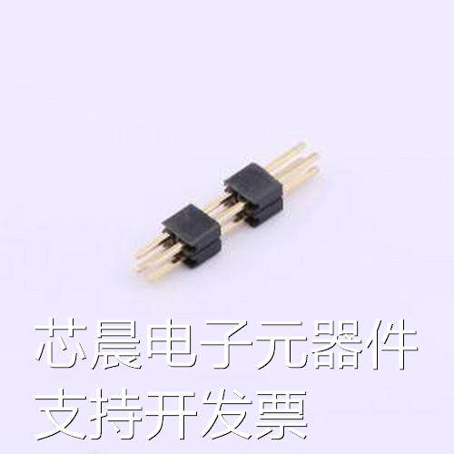 X1322WV-2x02H-C40D30-E80 排针 2x2P 间距:1.27mm 方针 插件,P=1