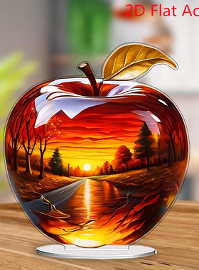 热销卡通 2D 水晶苹果创意家居客厅桌面摆件装饰品