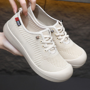鞋子女百搭2026春夏季新款一脚蹬妈妈鞋轻便透气休闲鞋舒适健步鞋