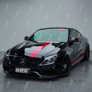 拉花E43 适用于奔驰A级A35L 个性 C63车贴机盖侧裙改装 CLA贴纸 AMG