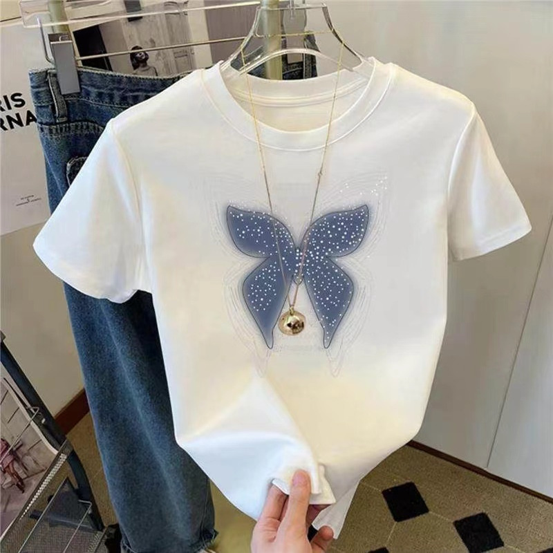 【蓝蝴蝶】女款纯棉T恤夏季短袖