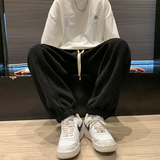 2025冬装宽松休闲束脚加绒加厚松紧腰运动裤卫裤D201-DM182-P60，男装休闲裤，电商D321-1