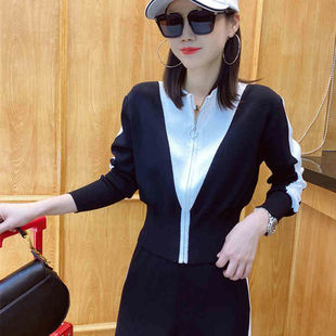 欧洲站女装2026新款秋季欧货潮时尚休闲针织运动套装女两件套洋气