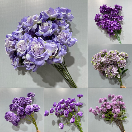 婚庆紫色系仿真花装饰假