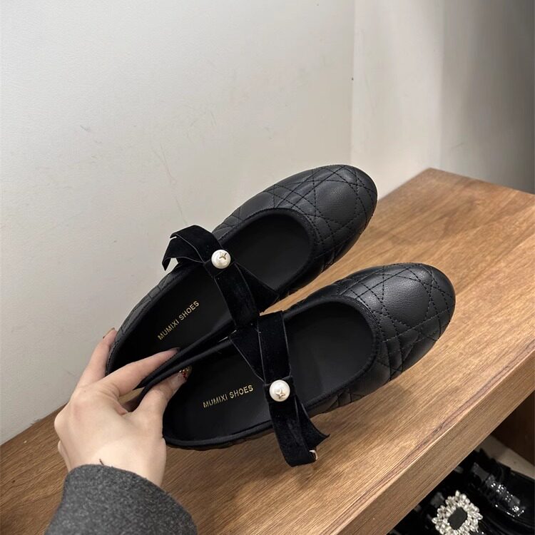 配裙子气质温柔晚晚鞋2025新款法式圆头软底蝴蝶结玛丽珍浅口单鞋,女鞋,浅口单鞋,淘宝优惠券,粉丝福利购,淘宝优惠卷